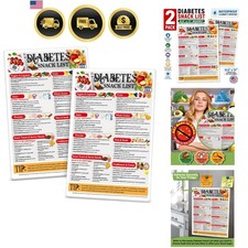 Magnetic 8.5x11 Diabetes Snack List Fridge Magnet – Healthy Low-Sugar Diet Pl... picture
