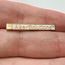 Aker Solutions Employee Service Lapel Pin Bar Technology Company Award 10k GF picture