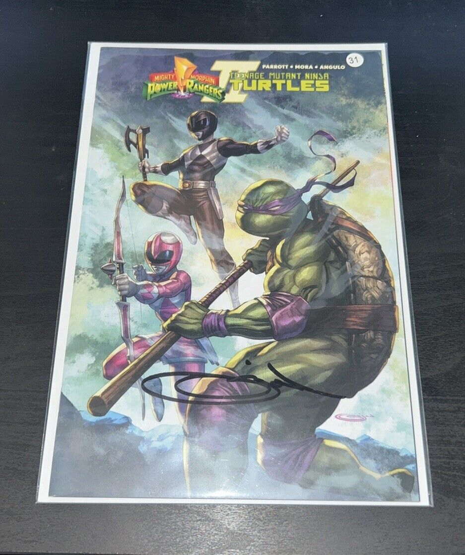 Mighty Morphin Power Rangers/TMNT II #2 Signed By Sajad Shah With COA