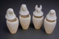 Rare Ancient Egyptian Antiques Pharaonic Unique 4 Canopic Jars Sons of Horus BC picture