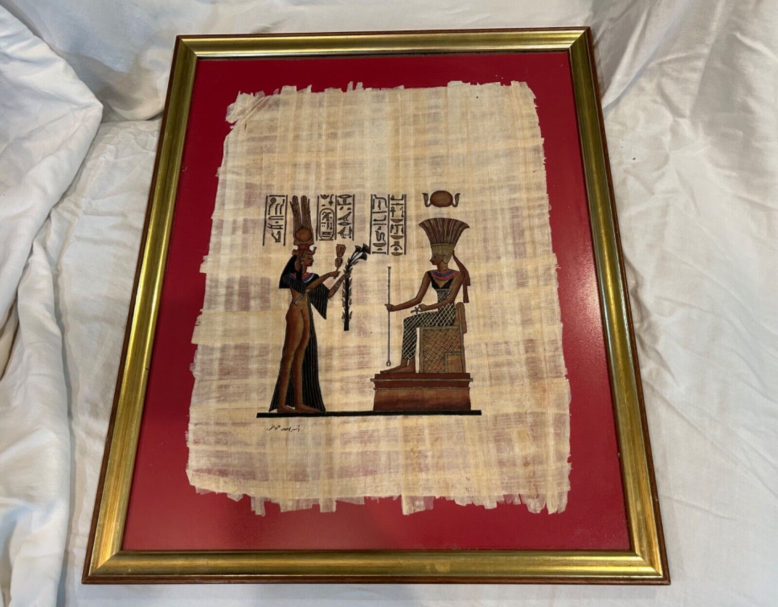 egyptian papyrus painting framed