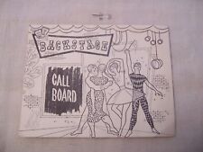 Vintage Menu - Backstage Call Board - Kansas? ~ 5