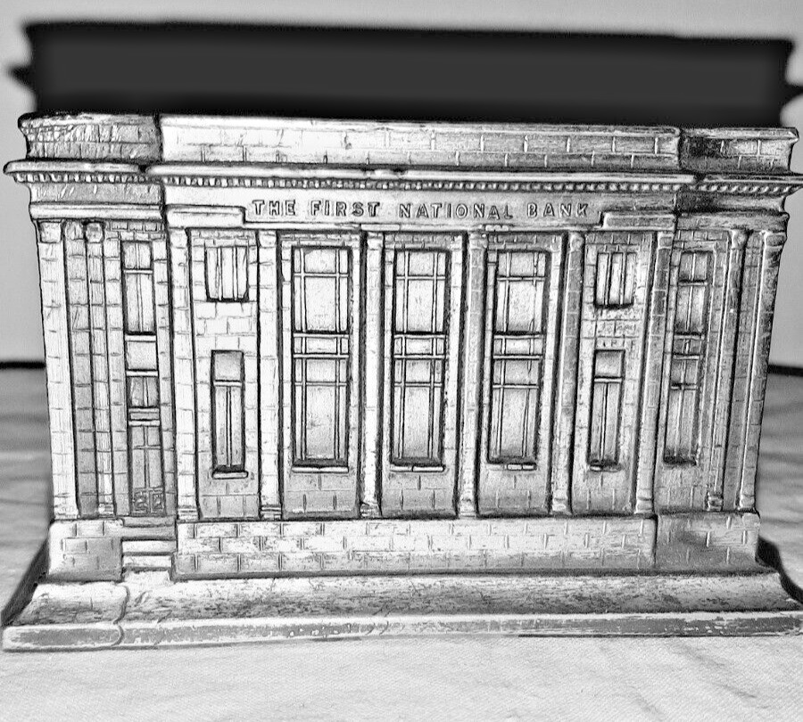 First National Bank Woodbury, NJ Vintage Rehberger Souvenir Building Promo Bank