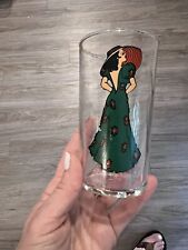 VTG Dancing Girl Peek-a-boo Barware Glass picture