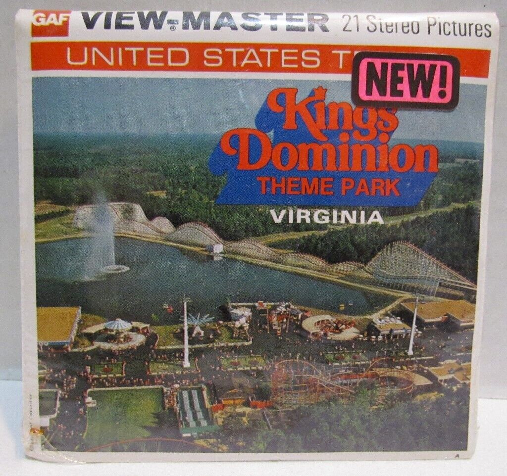 Kings Dominion Theme Park Virginia View-Master Pack A 825, 1976, SEALED PACK