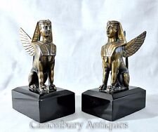 Pair Bronze  Sphinxes - French Empire Sphynx Griffins  picture