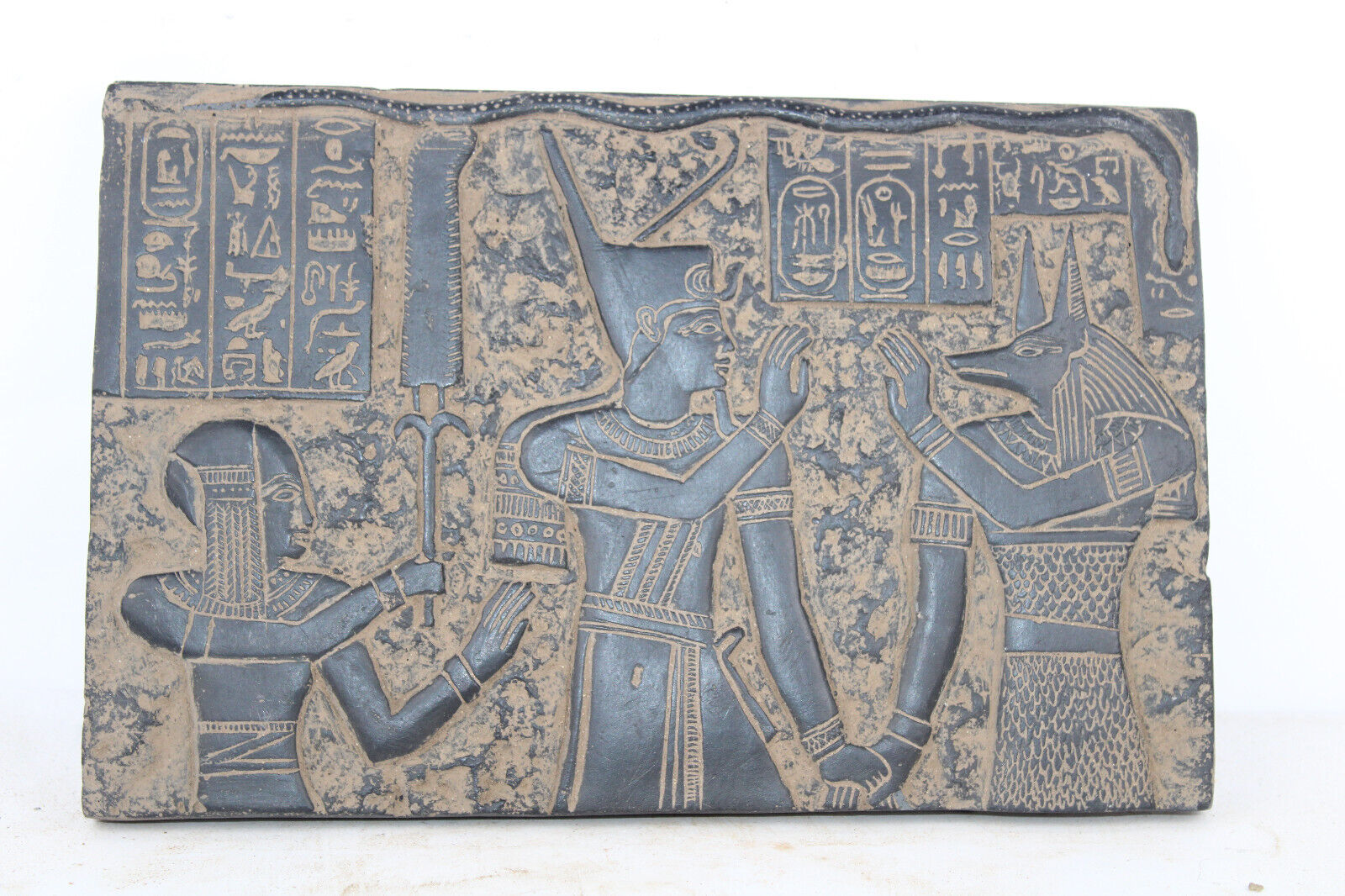 RARE ANCIENT EGYPTIAN ANTIQUE ANUBIS Advice King Ramsess ,Nefertari Stella Stela