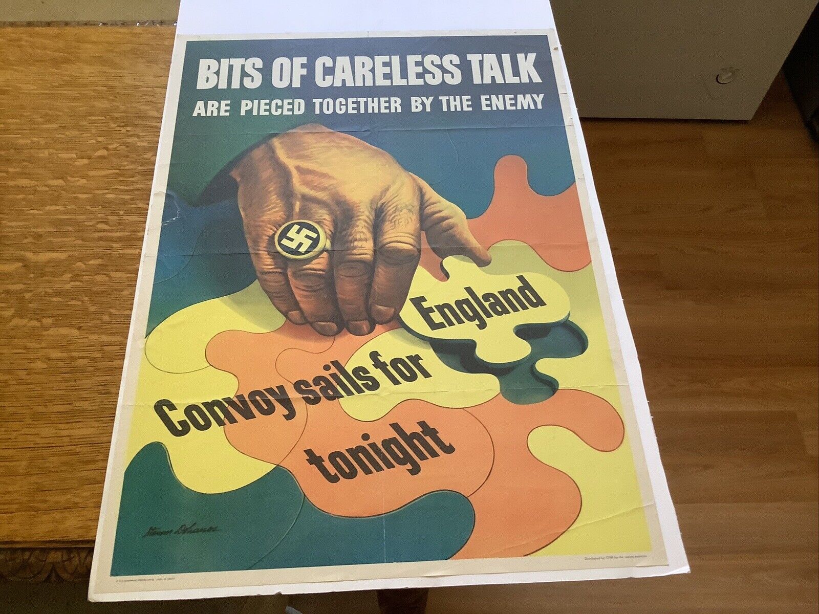 WWII 1943 Poster Bits of Talk Are Pieced Together by the Enemy Stevan Dohanos