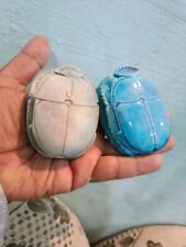 Ancient Egyptian Antiques 2 Egyptian Scarab Beetle Khepri With Hieroglyphs BC picture