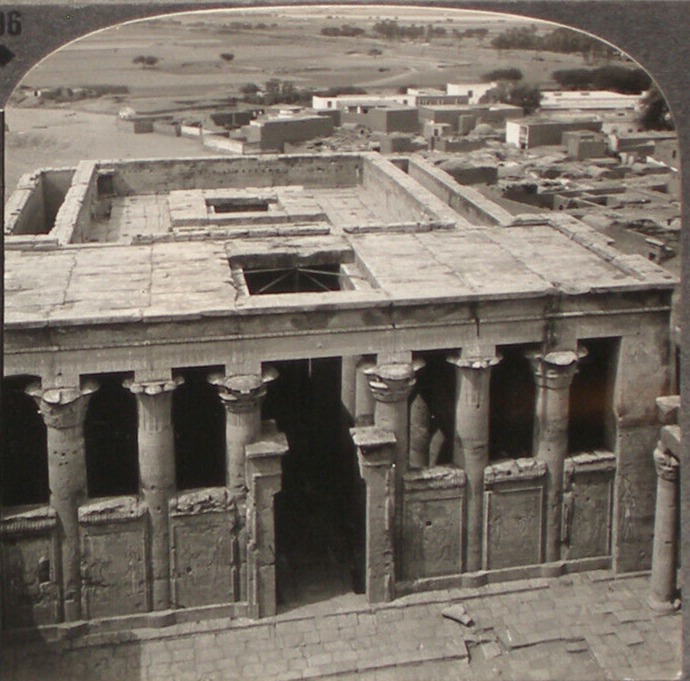 Keystone Stereoview of the Temple of Edfu in Egypt From Rare 1200 Card Set #796