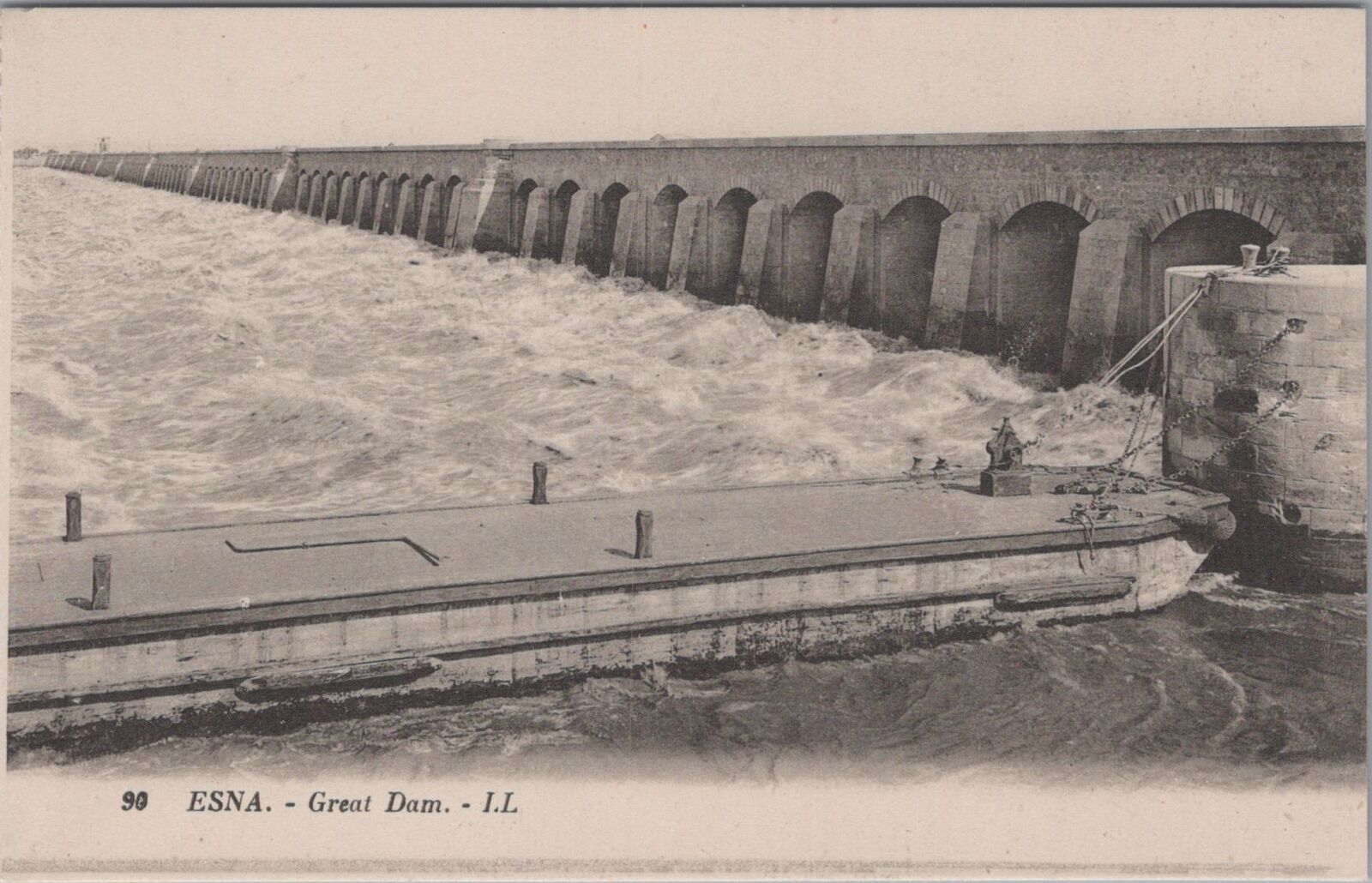 Great Dam Esna, Egypt Vintage Postcard