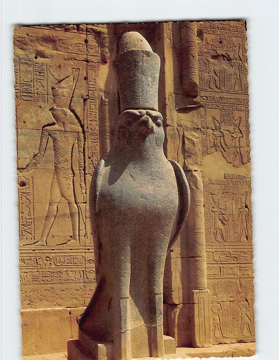 Postcard Statue of God Horus, Edfu, Egypt