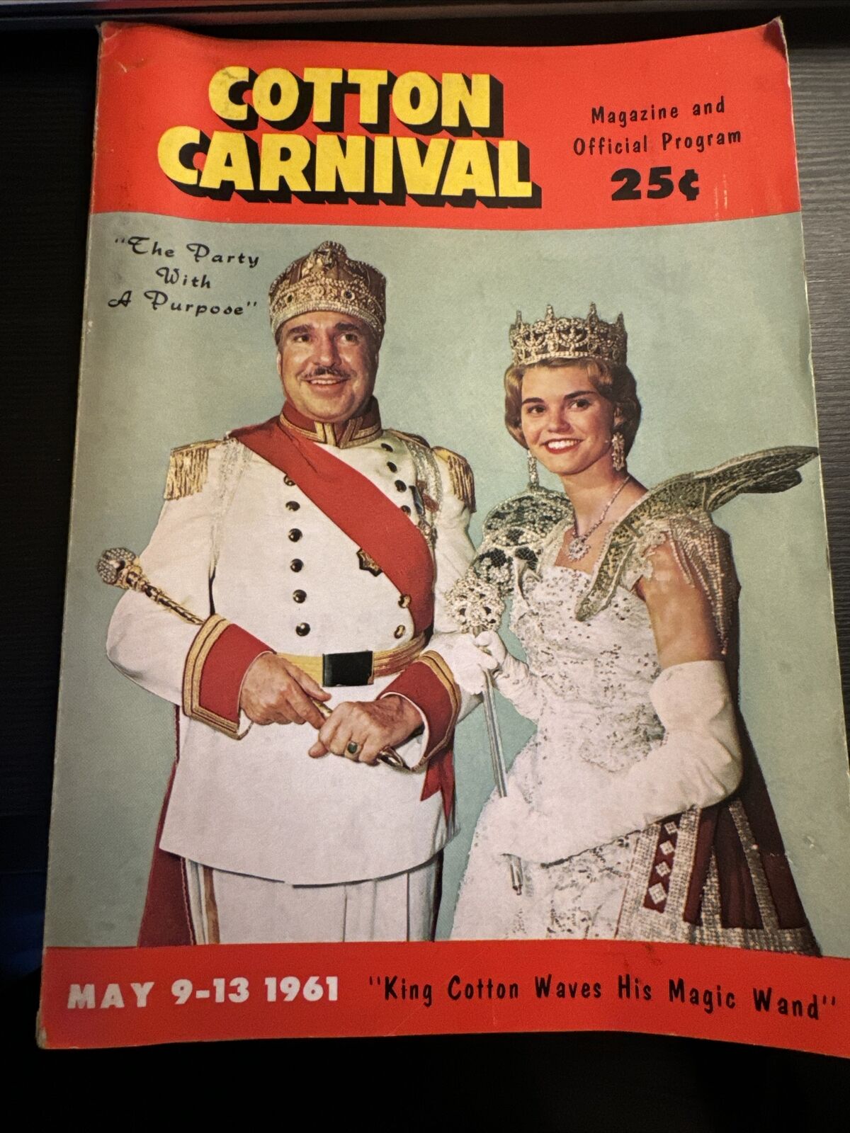 1961 Memphis Cotton Carnival Magazine Official Program King Cotton Waves Wand