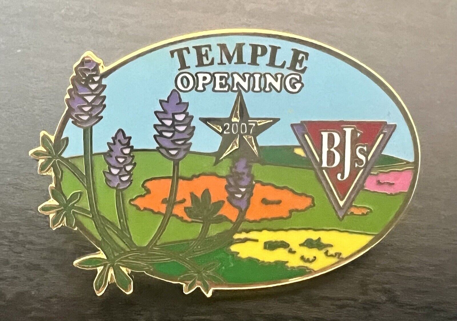 BJ’s Restaurant 2007 Temple Texas Grand Opening Pin RARE