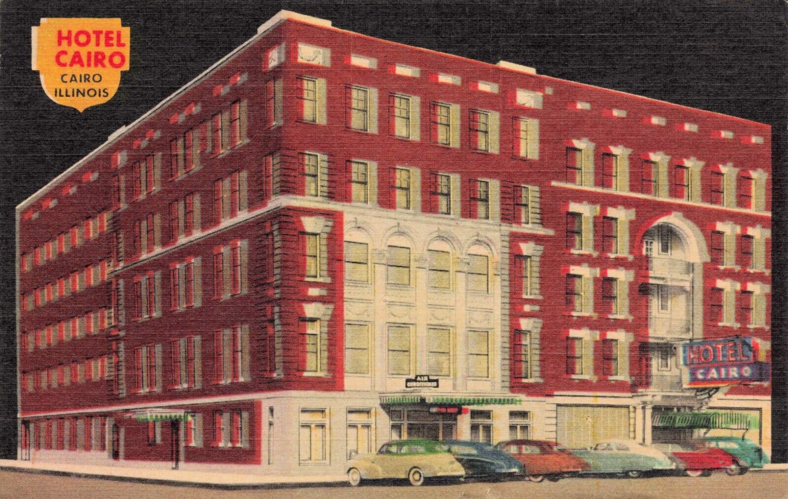 Hotel Cairo Illinois Linen postcard PC 2.3
