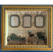 Vtg 3D Photo Frame Shadow Box Diorama Edwardian Living Room Wall Hanging 13x 1.5 picture