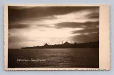 Sarayburnu Sunset Minarets ~ Istanbul Turkey RPPC Antique Photo ~1930s picture