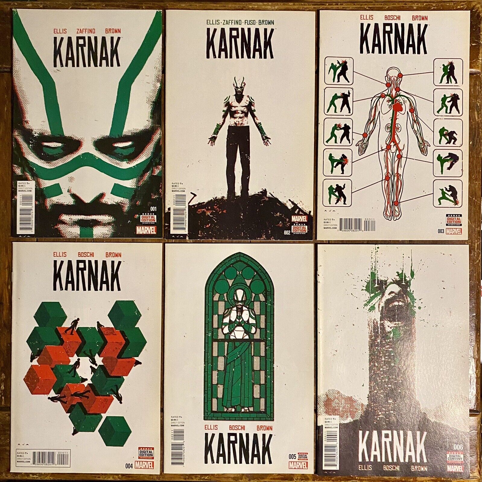 KARNAK #1-6 COMPLETE | 2015 WARREN ELLIS Marvel Mini | Key INHUMANS 💥