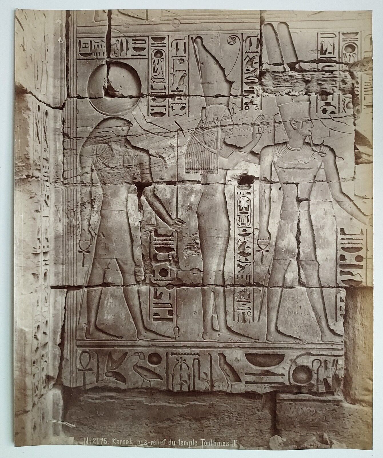 KARNAK TEMPLE OF THUTMOSE III BAS RELIEF HIEROGLYPHICS LUXOR EGYPT ANTIQUE PHOTO