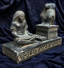 Rare Ancient Egyptian Artifacts: God Baboon Hapi & Seated Scribe Statues picture