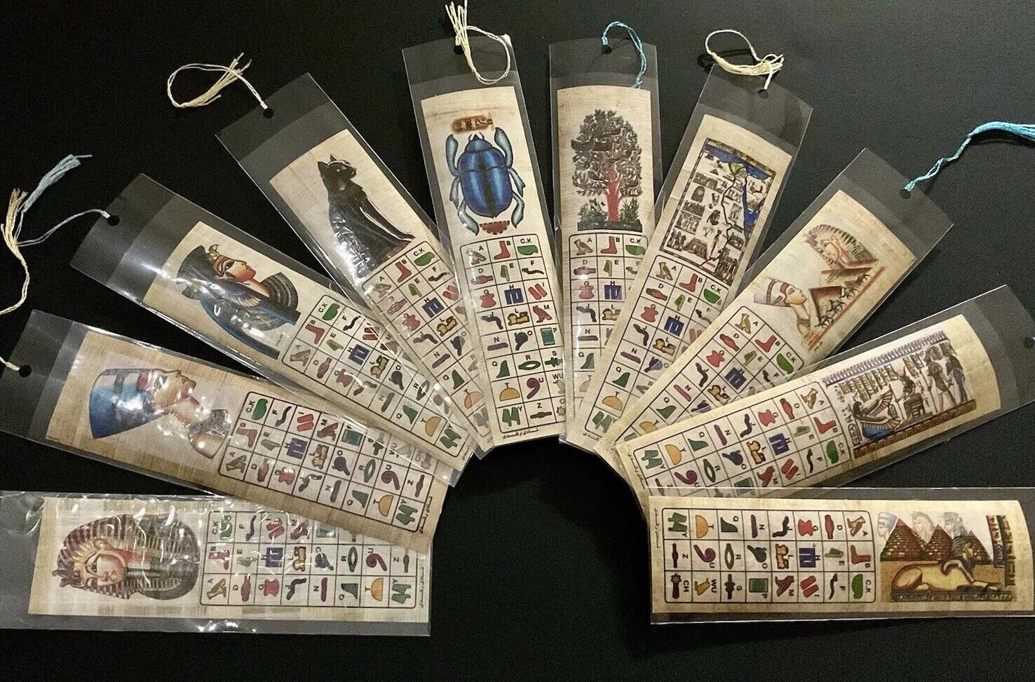Handmade Egyptian Papyrus (20) Bookmarks 2x8”