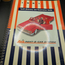 Rare - Vintage - 1961 Avis Rent a Car System Tariff Directory Reservation Guide picture