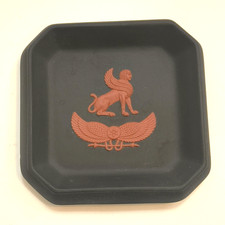 Wedgwood Jasperware Black & Terracotta Pin Dish Plate feat. Egyptian Sphinx picture