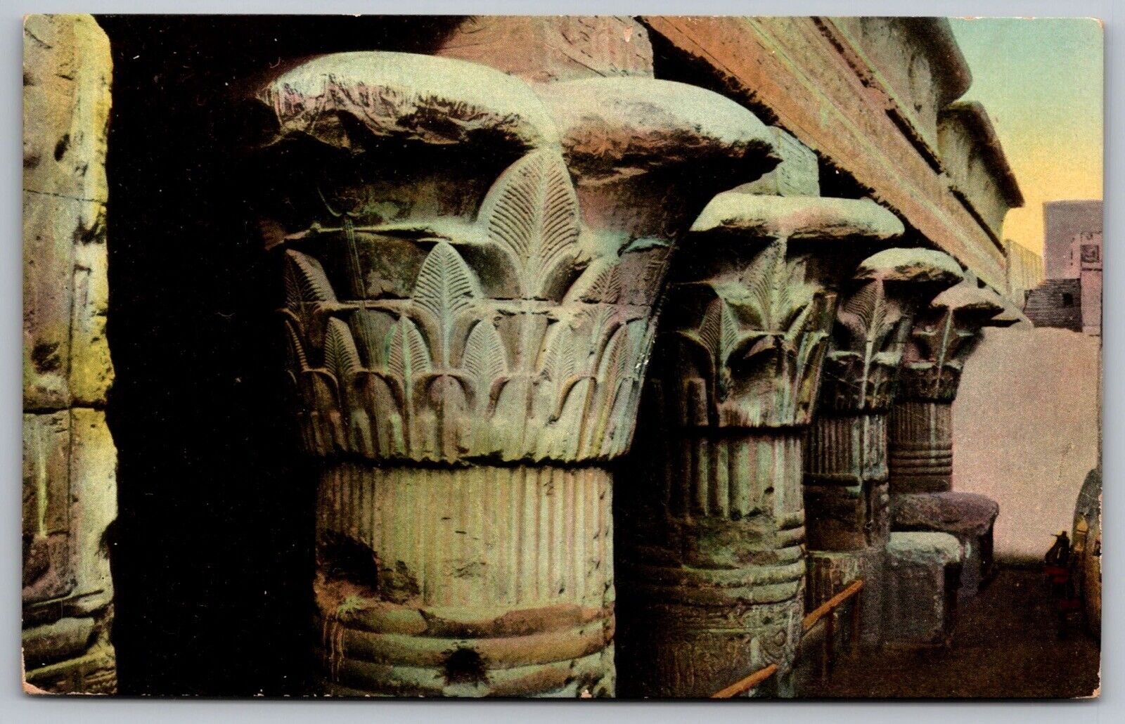 Egypt Temple Esna Historical Columns Northeastern Africa Vintage UNP Postcard