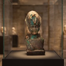 Tutankhamun bust sculpture portraying the golden boy king, Authentic antique picture