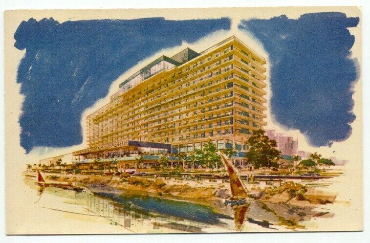 Cairo Egypt ~ Nile Hilton Hotel Postcard