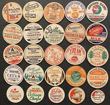1940-60 Vintage Lot of 25 Milk Caps Collect, Frame, Craft, Decoupage Projects L1 picture