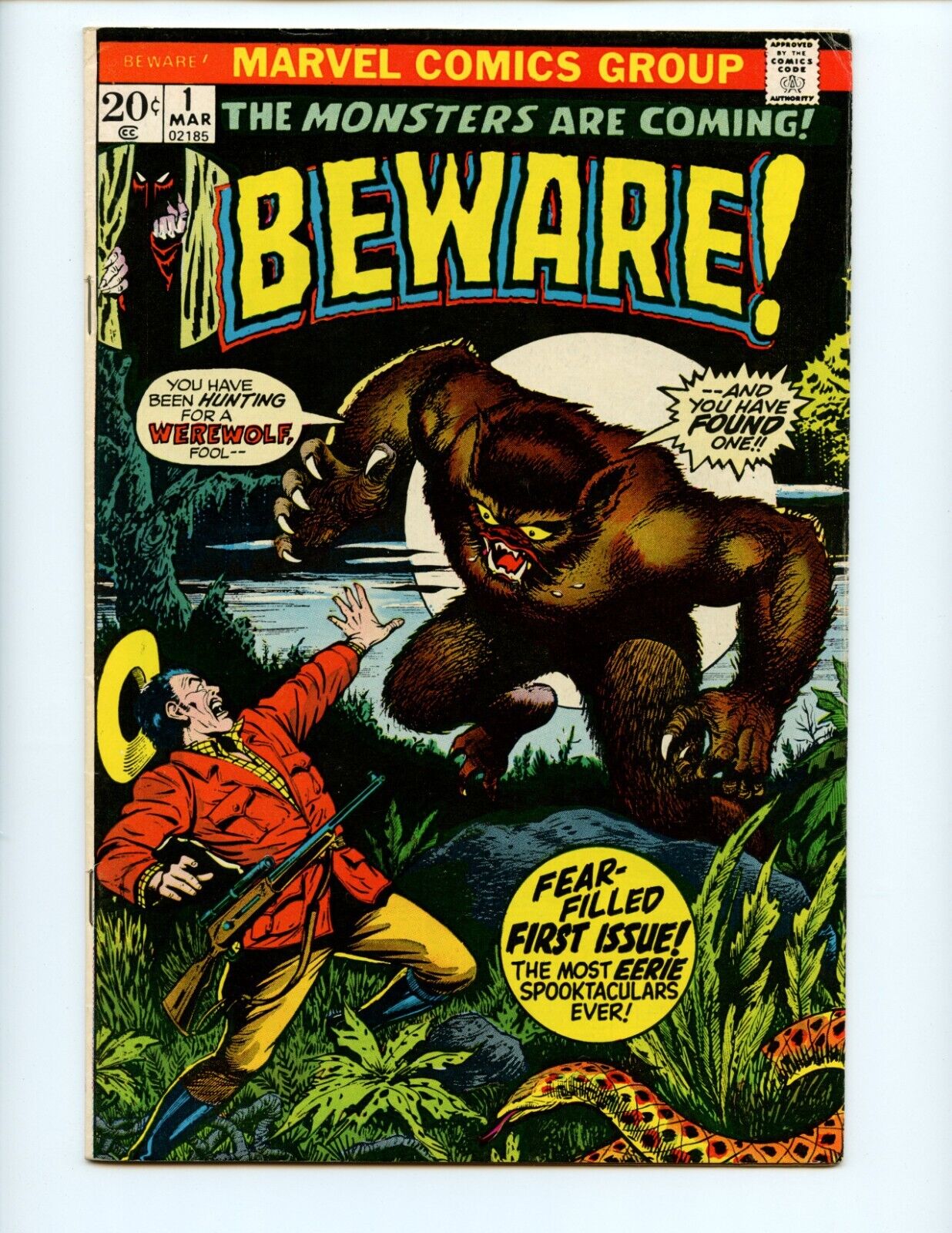 Beware #1 Comic Book 1973 FN/VF Monsters Marvel Inspector Foraz Horror Monster