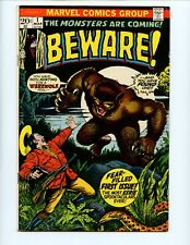 Beware #1 Comic Book 1973 FN/VF Monsters Marvel Inspector Foraz Horror Monster picture