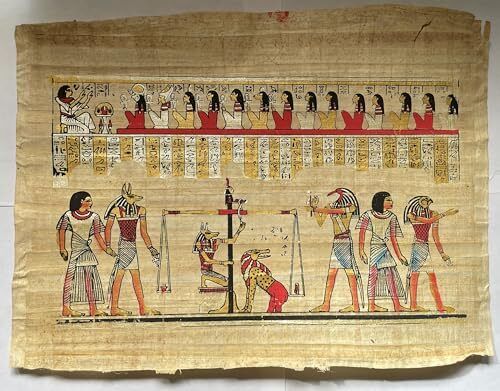 Egyptian Papyrus Scroll depicting Sphinxes, Horus and Nefertari
