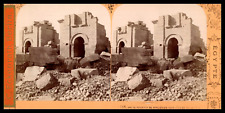 Egypt, Isle of Philae, Diocletian's Arc de Triomphe, ca.1880, stereo wine print picture