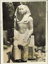 1925 Press Photo The Pharaoh Sesostris III statue uncovered in Karnak, Egypt picture