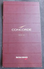 British Airways Concorde Wine List JFK 11195 picture