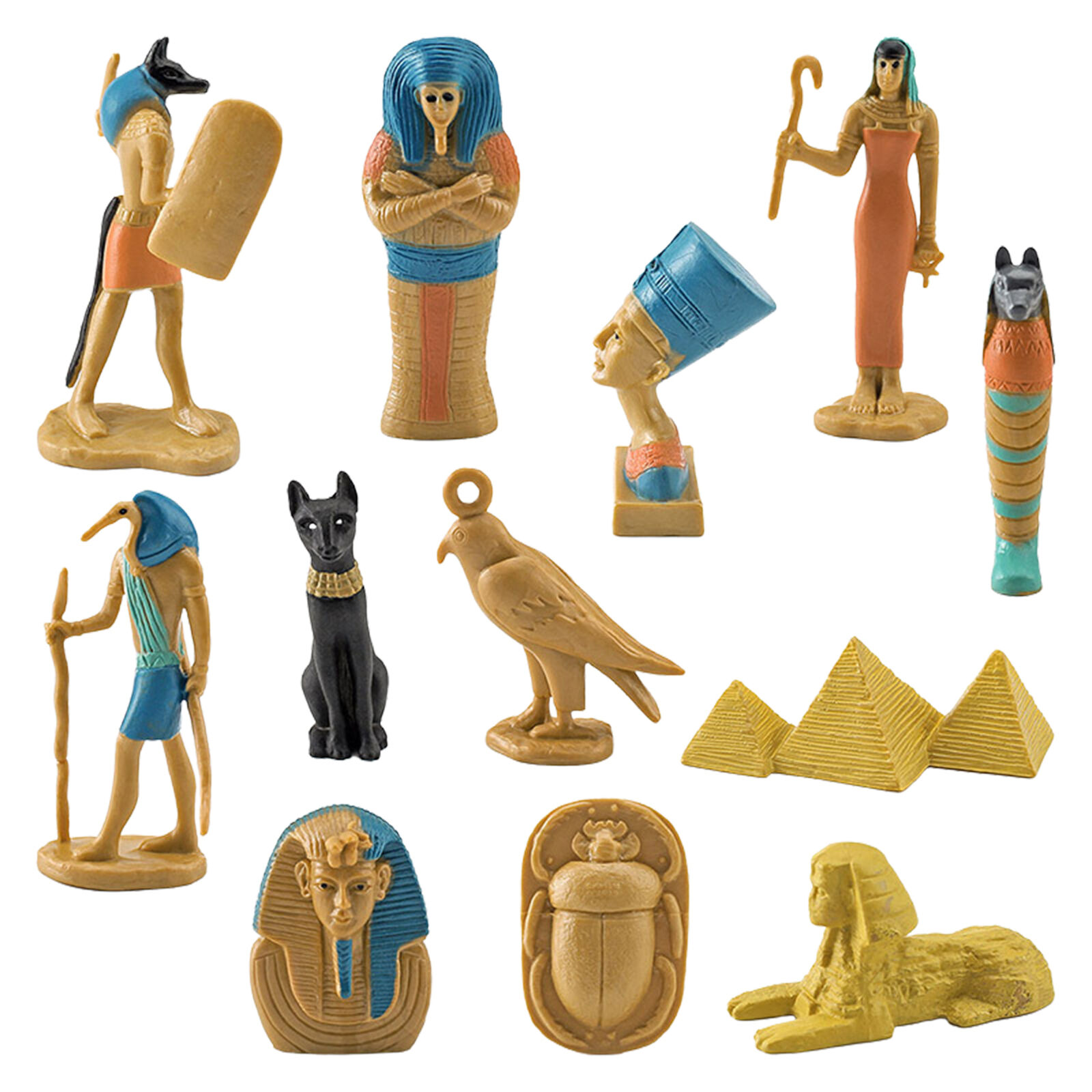 12X Ancient Egypt Miniatures Figurines Collectibles Models Project Toys Ornament