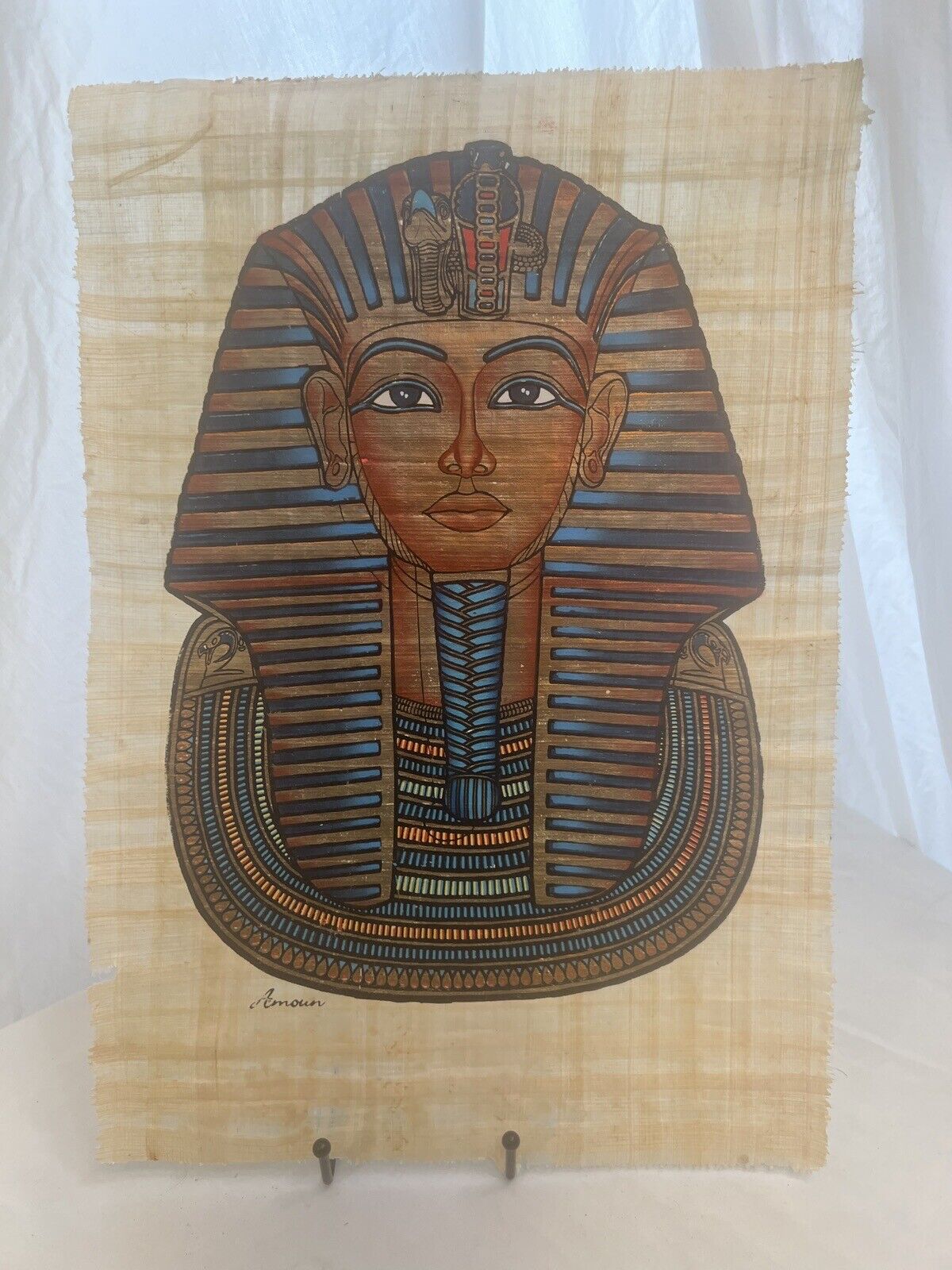 Papyrus Hand Inked Egyptian King tut On Papyrus Paper