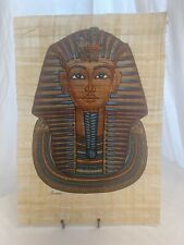 Papyrus Hand Inked Egyptian King tut On Papyrus Paper picture