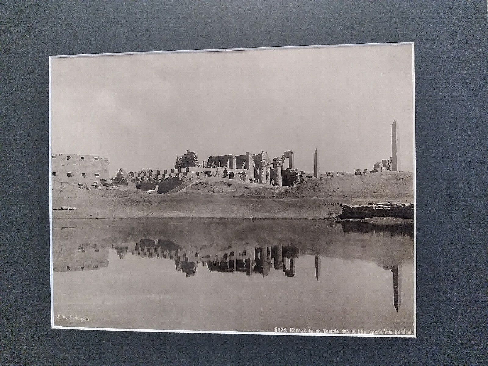 1890 Egypt Sacred Lake at Karnak Temple Egypt albumen 8 x 10 photo by Photoglob