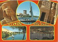 ASWAN, ABU SIMBEL, EGYPT CONTINENTAL POSTCARD, 5 Views, Posted w/Stamp picture