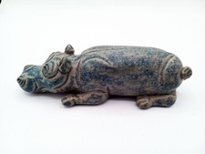Hippo Stone Carved Taweret Egyptian Black Eyes Taurt Vintage Hippopotamus 4.5