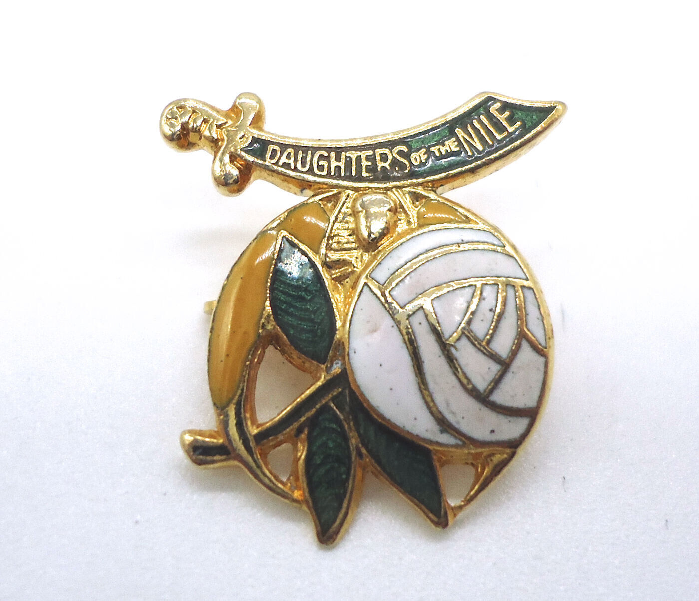 Vintage Shriners International Daughters Of The Nile Gold Tone Enamel Pin