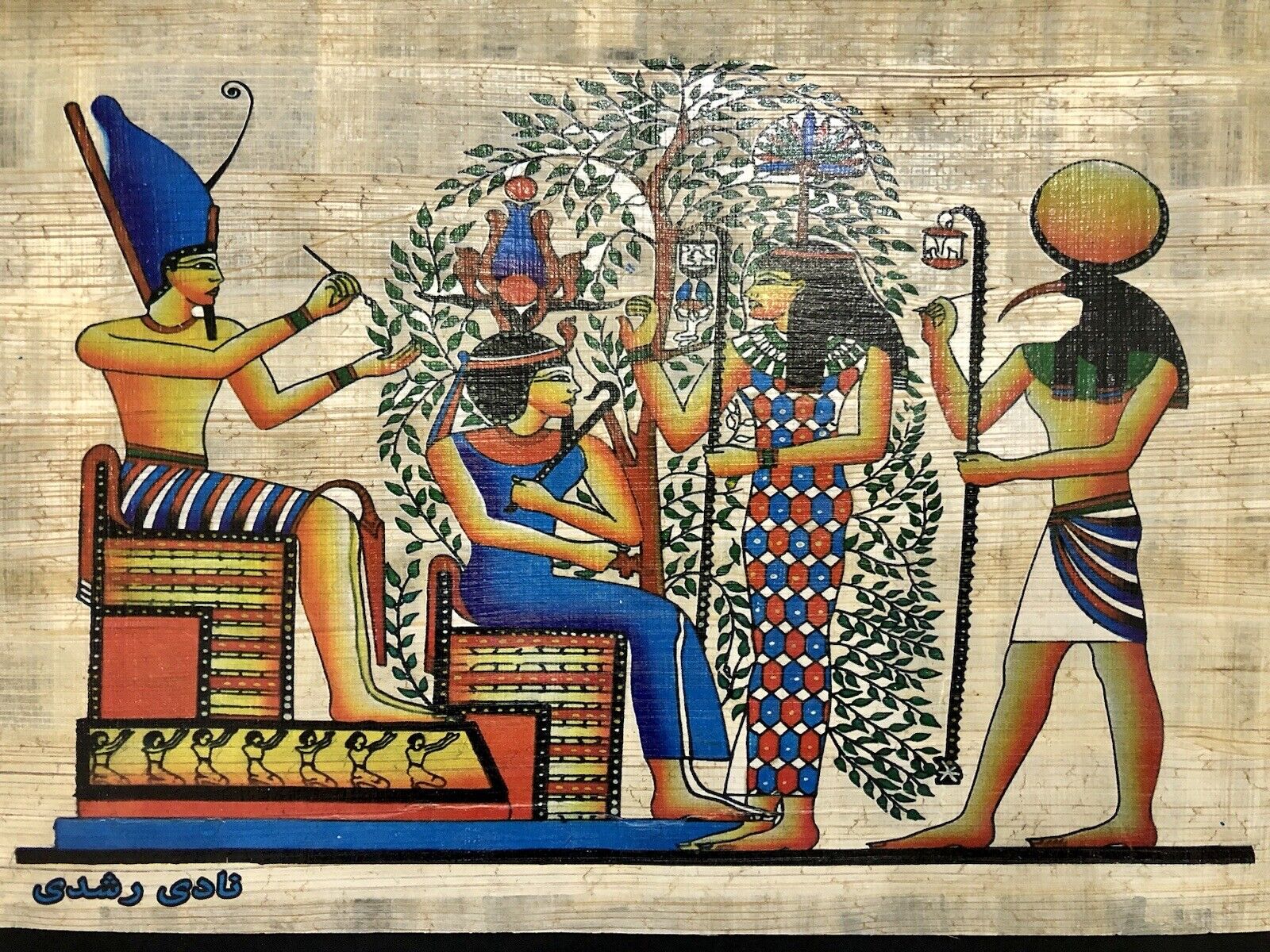 Handmade Egyptian papyrus-Nefertari's Journey to Life-8x12 “