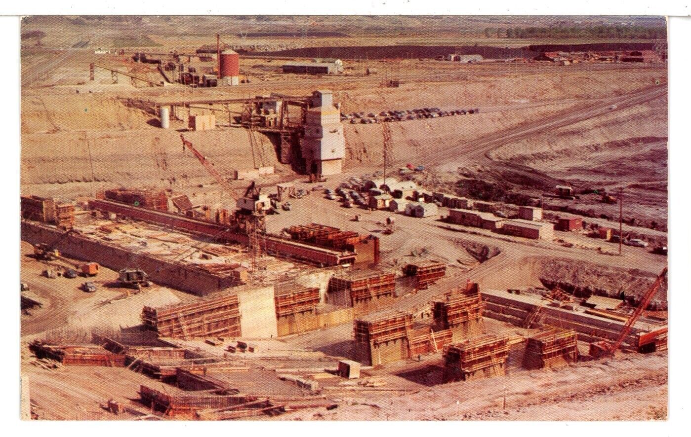1954 - GARRISON DAM PROJECT, Powerhouse & Stilling Basin, ND Postcard