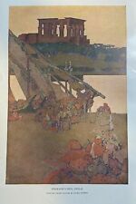 1908 Philae Egypt Pharaoh's Bed Rock temple of Abu-Simbel illustrated picture