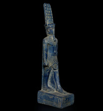 Ancient Egyptian Antiques Amun Statue Blue Faience Style God Artifact Figure BC picture