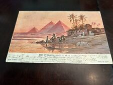 Postcard Watercolor The Egyptian PYRAMIDS Gizeh, Near Cairo picture