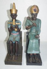Egyptian Pharoh Ramses II Godess Neith Book Ends Figurines Hand Painted picture